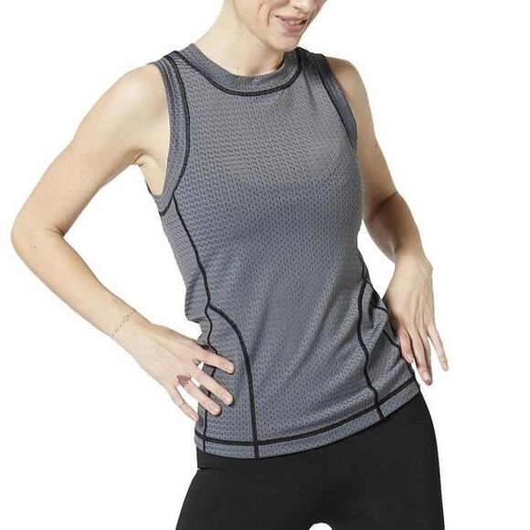 Vimmia Tops - VIMMIA Perforated Tank Top Womens Small Gray Sleeveless Muscle Tee Workout